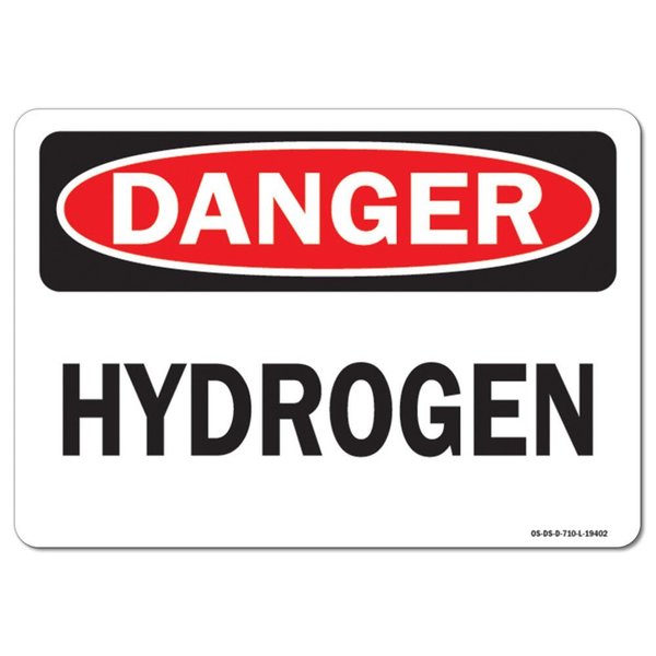 Signmission Safety Sign, OSHA Danger, 18" Height, 24" Width, Aluminum, Hydrogen, Landscape OS-DS-A-1824-L-19402
